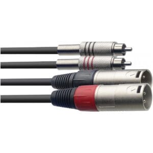Stagg STC3CMXM, cablu 2x XLR T / 2x RCA T, 3m