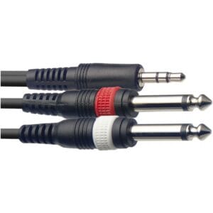 Stagg SYC2 / MPS2P E, mini cablu stereo JACK / 2x JACK, 2m