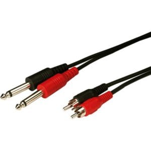 Cablu audio 2xjack tata 6,3 mono - 2xrca tata mono Monacor