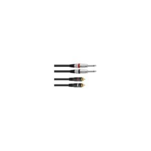 Cablu audio 2x RCA tata - 2x Jack tata mare mono 1,5 m