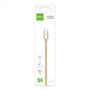 Cablu USB microUSB FAST CHARGE Golf GC-76M auriu