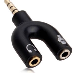 Adaptor telefon / laptop jack 3.5 tata 4pini - 2x3.5 mama stereo (casca+microfon)