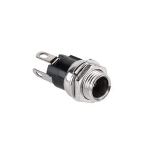 Conector DC 2.5/5.5 de panou cu piulita si 3 pini