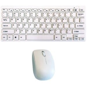 Set 1 tastatura cu 1 mouse fara fir, frecventa 2.4 GHz compatibila cu iOS, Android si Windows.