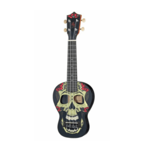 Ukulele soprano Harley Benton - DOTU UKE-S Diamond Skull, negru