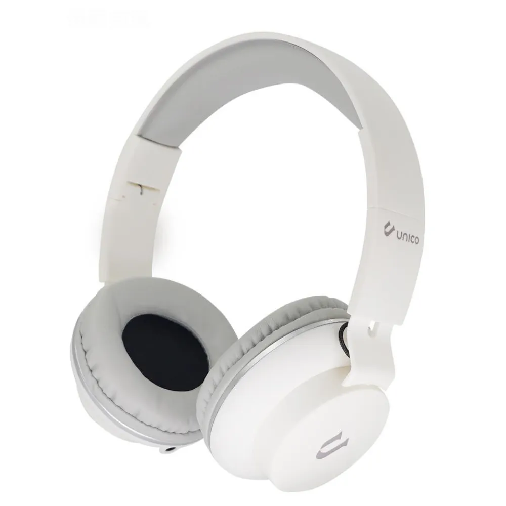 Căști cu fir Unico HP1662, cu microfon, jack 3,5 mm, alb - imagine 2